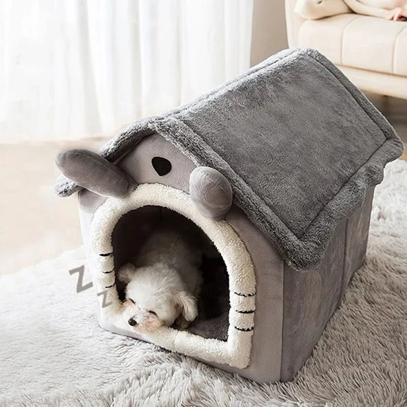 Foldable Pet House Removable Washable Durable Cat House Puppy Sofa Pet Bed House for Extra Small Dogs and Cats Winter Warm Mat