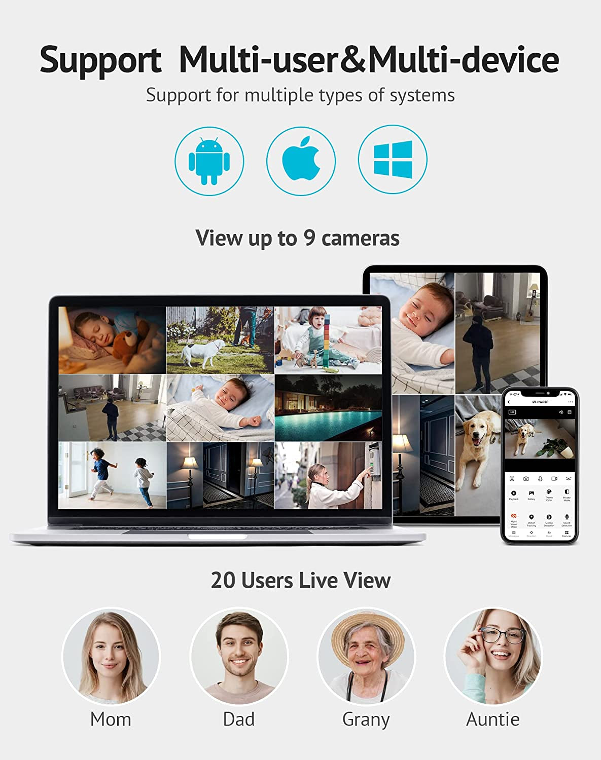 Indoor Security Camera, Baby Monitor with Sound/Motion Detection and Night Vision,Wifi Camera Home Pet Dog Surveillance Camera with App,Two-Way Audio,360-Degree IP Camera Work with Alexa