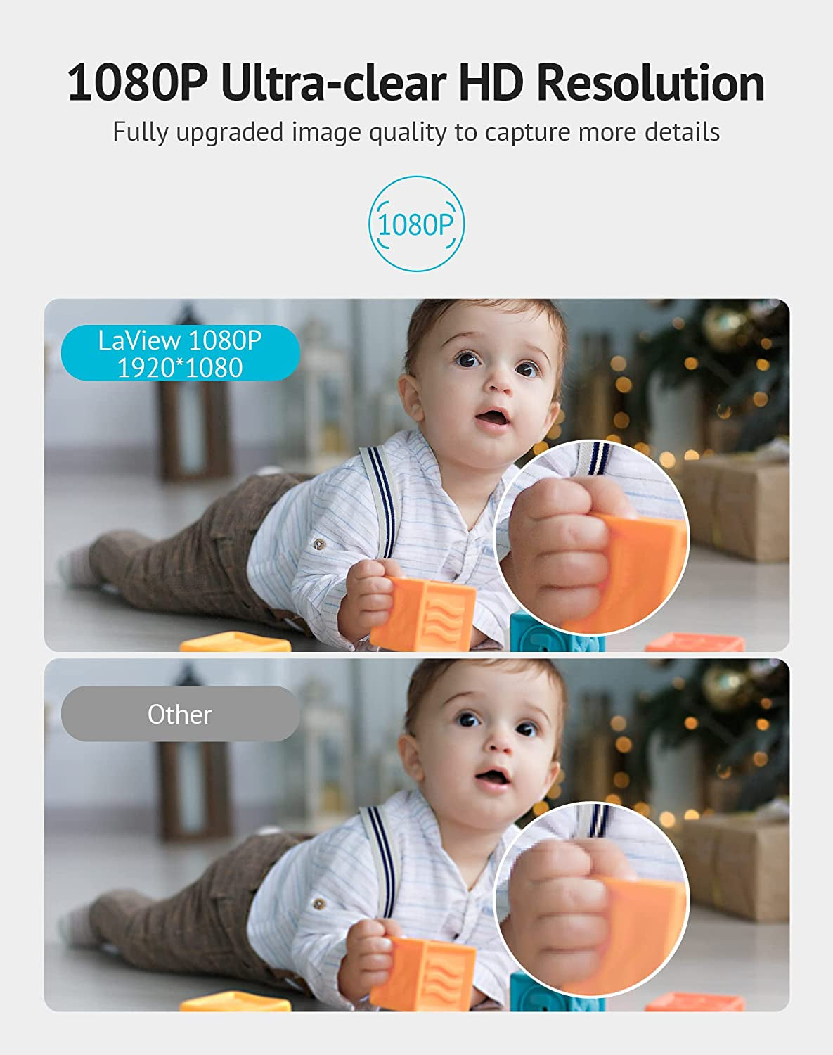 Indoor Security Camera, Baby Monitor with Sound/Motion Detection and Night Vision,Wifi Camera Home Pet Dog Surveillance Camera with App,Two-Way Audio,360-Degree IP Camera Work with Alexa